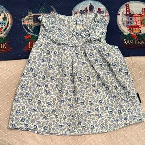 Charming Blue Floral Kids Tank Top